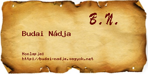 Budai Nádja névjegykártya